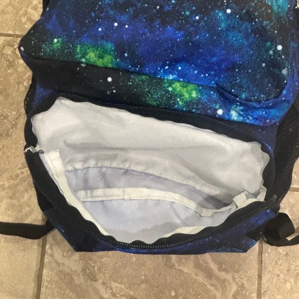 JanSport Doubleton Galaxy Space Backpack Blue Green JS0A7ZNY Kids School Bag